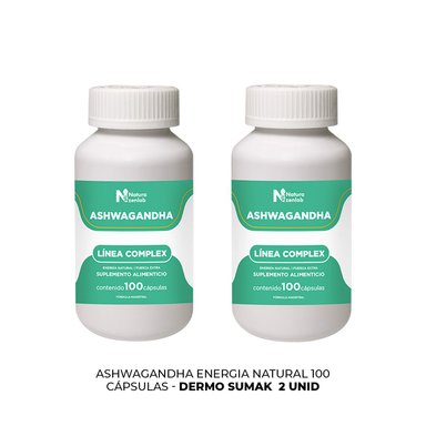 ASHWAGANDHA ENERGIA NATURAL 100 CAPSULAS DERMO SUMAK 2 UND - 3