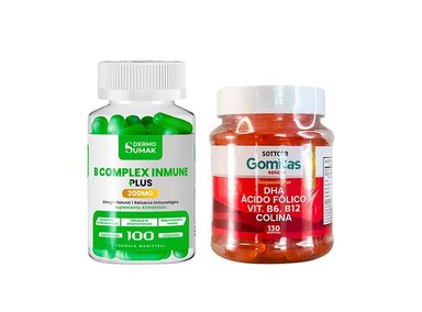 B COMPLEX INMNUNE 300MG - 100 CAP - DERMO SUMAK|GOMITAS CON DHA, ÁCIDO FÓLICO, B6 Y B12