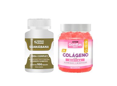 GUANABANA COMPLEX ANTIOXIDANTE NATURAL 100 CAP - DERMO SUMAK|GOMITAS DE COLÁGENO Y BIOTINA