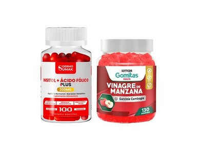 INOSITOL ACIDO FOLICO 200MG - 100 CAP - DERMO SUMAK|GOMITAS DE VINAGRE DE MANZANA
