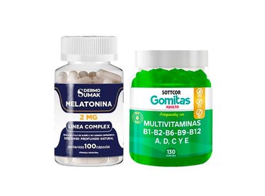 MELATONINA 2MG - 100 CAP - DERMO SUMAK|GOMITAS MULTIVITAMINAS ADULTO