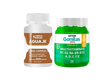 AGUAJE COMPLEX 100 CAP - DERMO SUMAK|GOMITAS MULTIVITAMINAS ADULTO