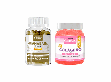 GUANABANA PLUS 350MG 100 CAP + GOMITAS DE COLÁGENO Y BIOTINA