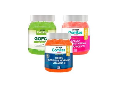 PACK DE GOMITAS HIERRO + CALCIO + GOFOS SOTTCOR ADULTOS