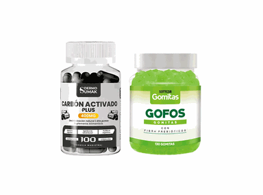 CARBON ACTIVADO PLUS 400MG 100 CAP DERMO SUMAK + GOMITAS DE GOFO