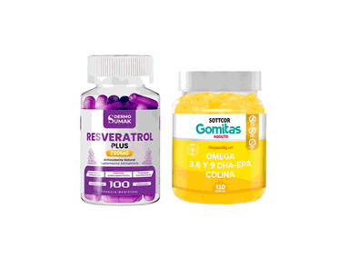 RESVERATROL PLUS 250MG 100 CAP DERMO SUMAK + GOMITAS DE OMEGA 4
