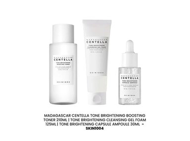 TONE BRIGHTENING GEL FOAM 125ML + TONER 210ML + AMPOULE 30ML SKIN1004 - 1