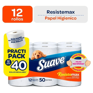 PAPEL HIGIENICO SUAVE RESISTEMAX 2P 12 X50M - 1