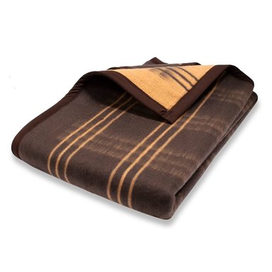 FRAZADA HILTON LISTADO MARRÓN CON BEIGE 1.5 PLAZAS