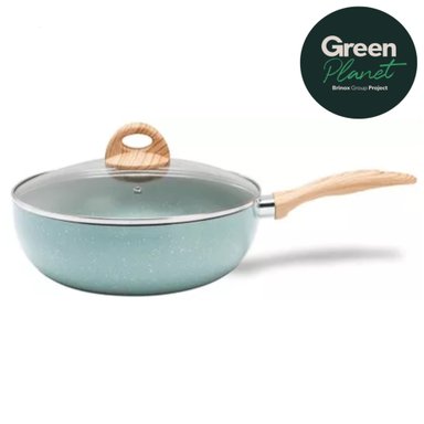 WOK CON TAPA 28CM 3.4L BRINOX BOTANIKA GREENPLANET