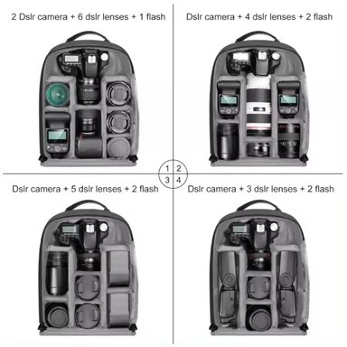 MOCHILA CON PANEL SOLAR PULUZ 5018 FOTOGRAFICA DSLR CAMARA DOBLE USB - 6