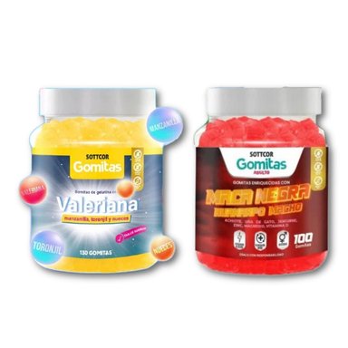 VALERIANA + MACA NEGRA MACHO PARA ADULTOS 130 GOMITAS - SOTTCOR