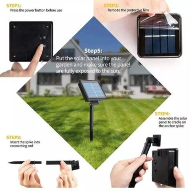 GUIRNALDA LUZ NAVIDEÑACON PANEL SOLAR 10M-MULTICOLOR - 5