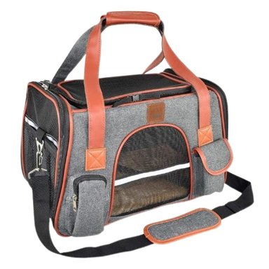 MALETÍN DE VIAJE PARA MASCOTAS GRIS