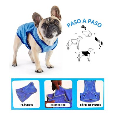 CHALECO FRÍO REFRIGERANTE PARA MASCOTAS AZUL - 4