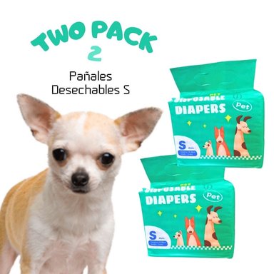 TWO-PACK 02 PAÑALES DESECHABLES PARA MASCOTAS MACHO S