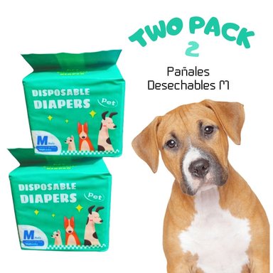 TWO-PACK 02 PAÑALES DESECHABLES PARA MASCOTAS MACHO M