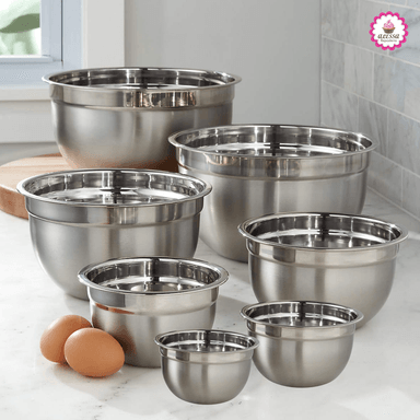 7 BOWLS DE ACERO INOXIDABLE PARA COCINA REPOSTERIA DE ALTA CALIDAD