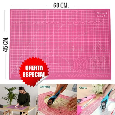 CUTTING MAT A2 PLANCHA DE CORTE 60X45 CM AUTOCURATIVA ROSADO