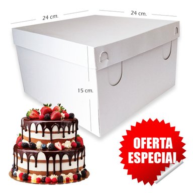 100 CAJAS DE TORTA PASTEL DE 24 CM. PARA REPOSTERIA