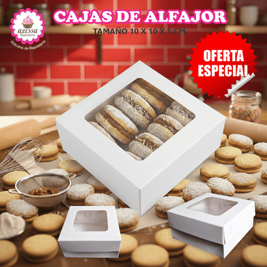 100 CAJAS PARA ALFAJORES EN REPOSTERIA 10 x 10 x 5 cm.