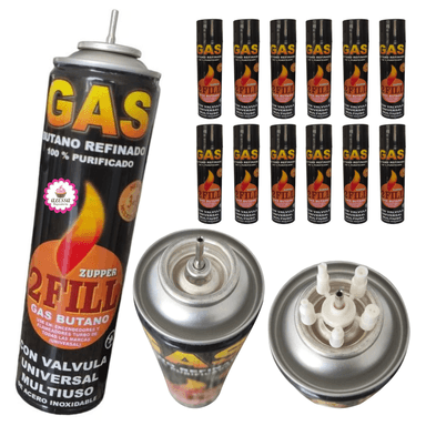 12 GASES BUTANO ULTRA REFINADO PURIFICADO RECARGA PARA TODO TIPO