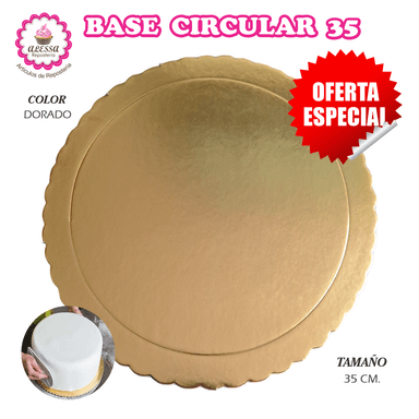 50 BASES DORADAS, PLATEADAS O BLANCAS DE TORTA PASTEL DE 35 CM. PARA REPOSTERIA