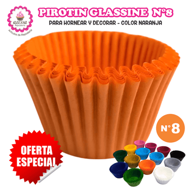 PIROTIN A LA GRASA HORNEABLE N°8 PARA REPOSTERIA 1000 UNIDADES