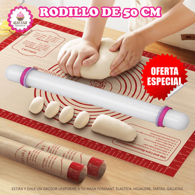 RODILLO DE 50 CM. PARA FONDANT MASAS CON 4 ANILLOS PARA REPOSTERIA