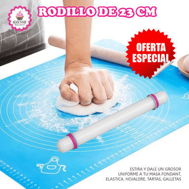 RODILLO DE 23 CM. PARA FONDANT MASAS CON 4 ANILLOS PARA REPOSTERIA