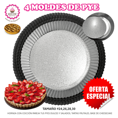 SET DE 4 MOLDES DE PYE PARA REPOSTERIA