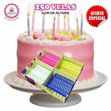KIT DE 250 VELAS DE CUMPLEAÑOS Y CELEBRACIONES PARA REPOSTERIA