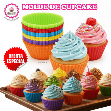 24 MOLDES DE CUPCAKE DE SILICONA N°7 ANTIADHERENTES Y REUTILIZABLES