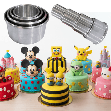 SET DE 4 MINI MOLDES REDONDO S N°8,10,12,14 PARA REPOSTERIA