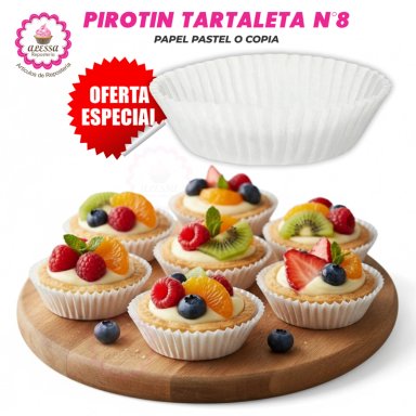PIROTIN PARA TARTALETA N°8 BLANCO PARA REPOSTERIA - 500 UNIDADES