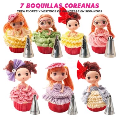 SET PREMIUM DE 7 BOQUILLAS COREANAS PARA REPOSTERÍA