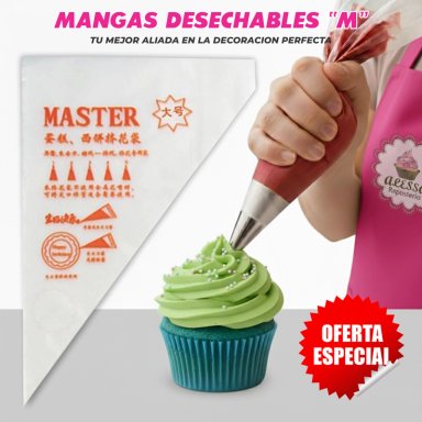 200 MANGAS DESECHABLES PASTELERAS PARA REPOSTERIA TAMAÑO M