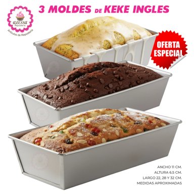 SET PREMIUM DE 3 MOLDES DE KEKE INGLES 22, 28 Y 32 PARA REPOSTERIA