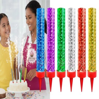 VELAS VOLCAN PARA CUMPLEAÑOS PACK DE 12 UNIDADES