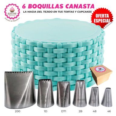 SET PREMIUM DE 6 BOQUILLAS PROFESIONALES CANASTA PARA REPOSTERÍA