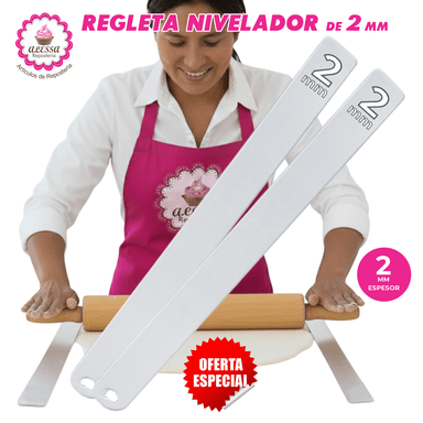 2 REGLETAS NIVELADOR ACRÍLICO PARA REPOSTERÍA DE 4 MM.