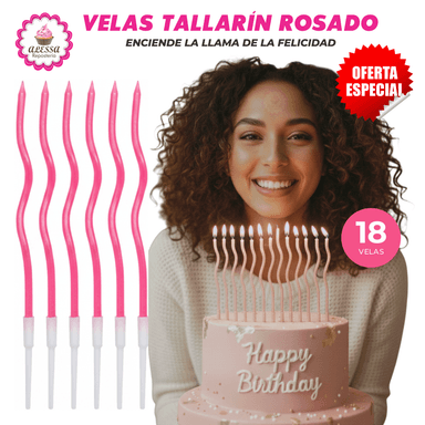 VELAS TALLARÍN PREMIUM PARA CUMPLEAÑOS PACK DE 18 UNIDADES