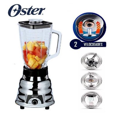 LICUADORA OSTER 1.25L CLÁSICA 2 VELOCIDADES 250-22 CROMADO - 2