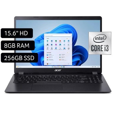 LAPTOP ACER ASPIRE 3 A315-56-30JP 15.6' INTEL CORE I3 10MA GENERACIÓN 8GB 256GB SSD
