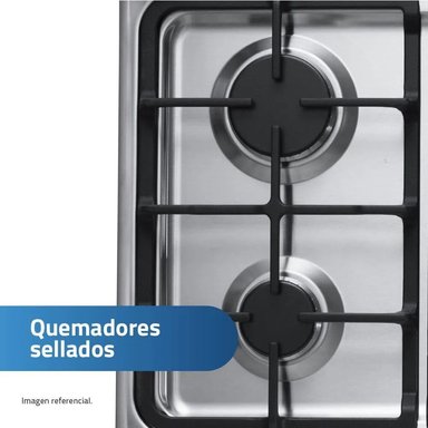 COCINA DE PIE INDURAMA CORUÑA QZ A GAS 4 QUEMADORES CROMA - 2