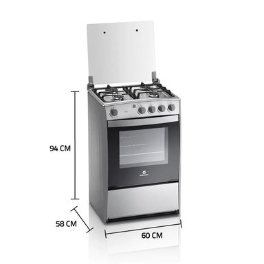 COCINA DE PIE INDURAMA CORUÑA QZ A GAS 4 QUEMADORES CROMA - 6