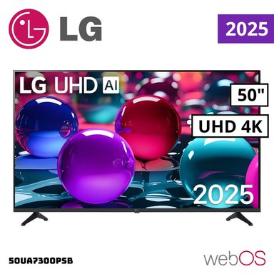 TELEVISOR LG 50 SMART TV THINQ AI WEBOS HUB 4K UHD LED 2025 - 50UA7300PSB