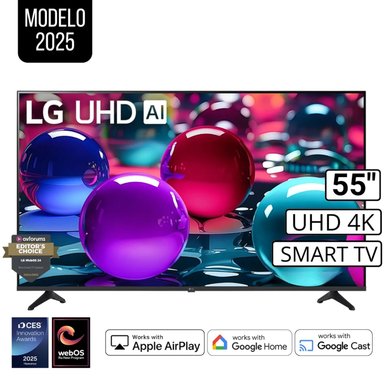 TELEVISOR LG 55' PULG ULTRA HD 4K AI THINQ 55UA7300 MODELO 2025- NEGRO - 1
