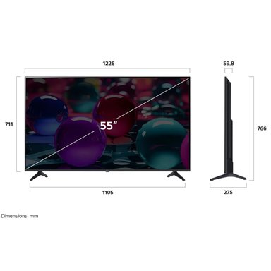 TELEVISOR LG 55' PULG ULTRA HD 4K AI THINQ 55UA7300 MODELO 2025- NEGRO - 2