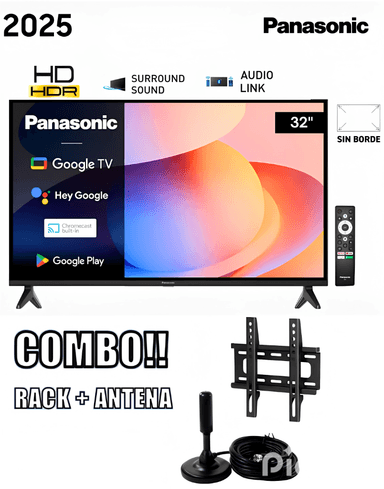 TELEVISOR PANASONIC SMART TV 32 LED HD TC-32NS600P + ANTENA + RACK